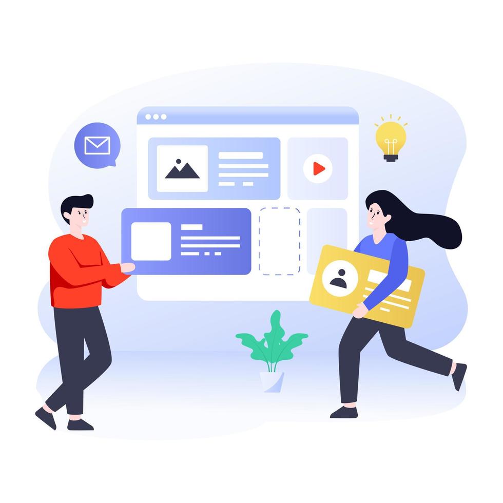 A trendy vector of web design, character illustration