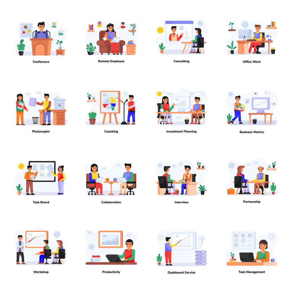 Flat Illustrations of Business Communication vector