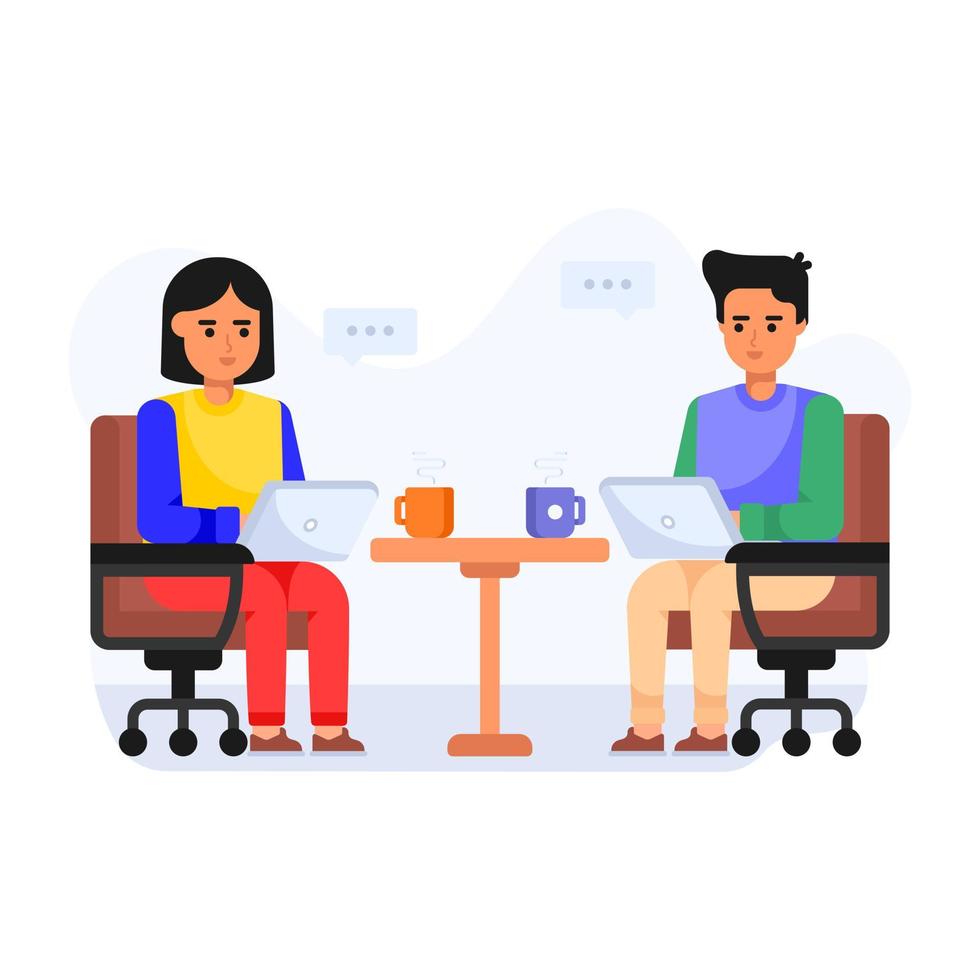 Premium flat illustration of business meeting vector