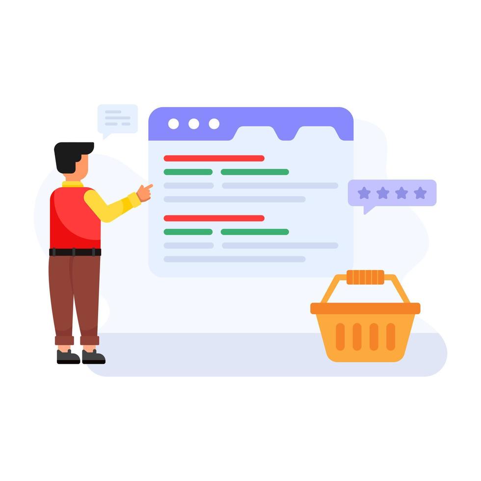 Download premium flat character illustration of engaging content vector