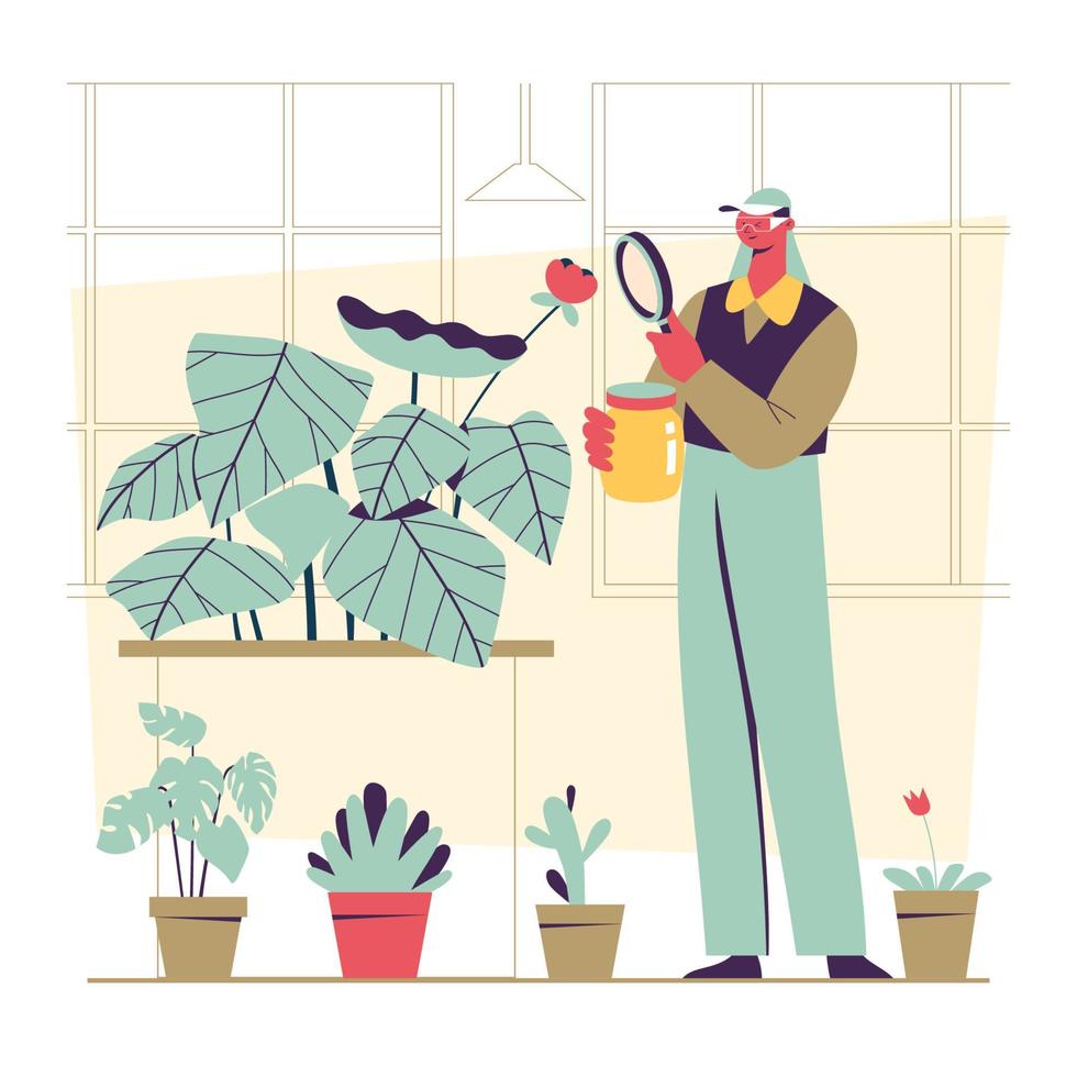 Young Male Botanist vector