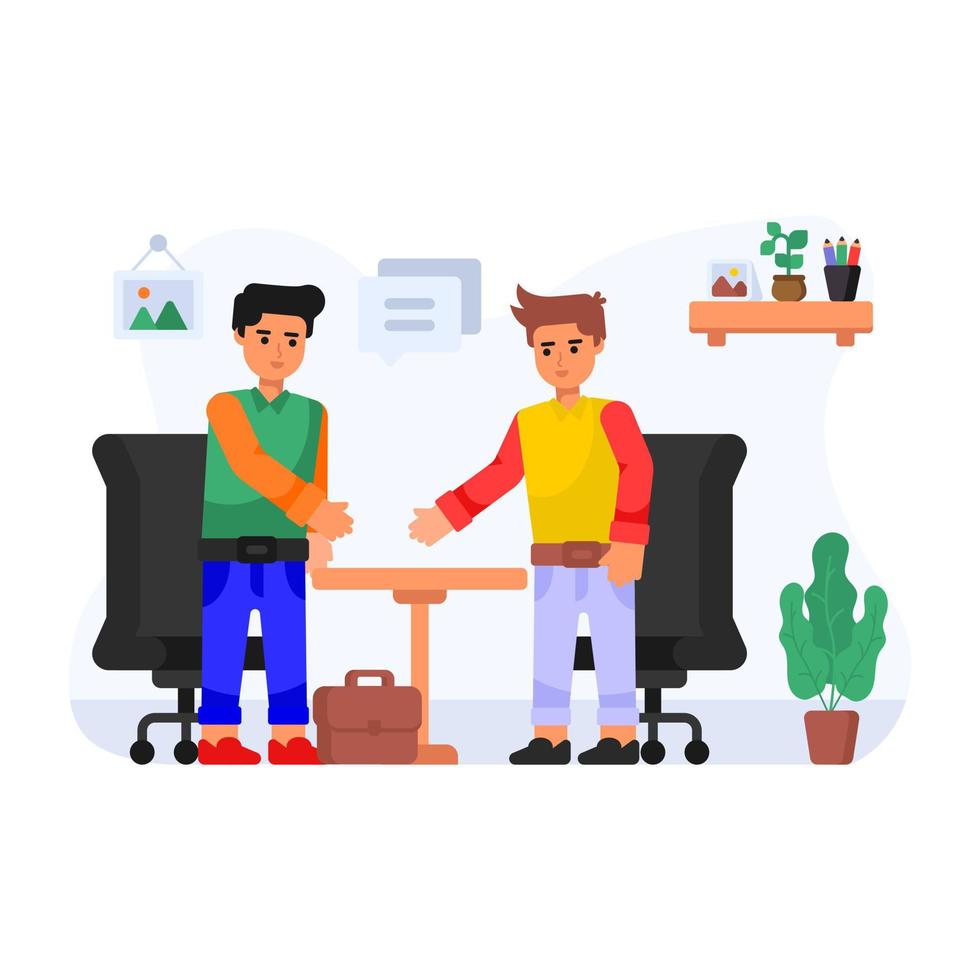 Premium flat illustration of business meeting vector