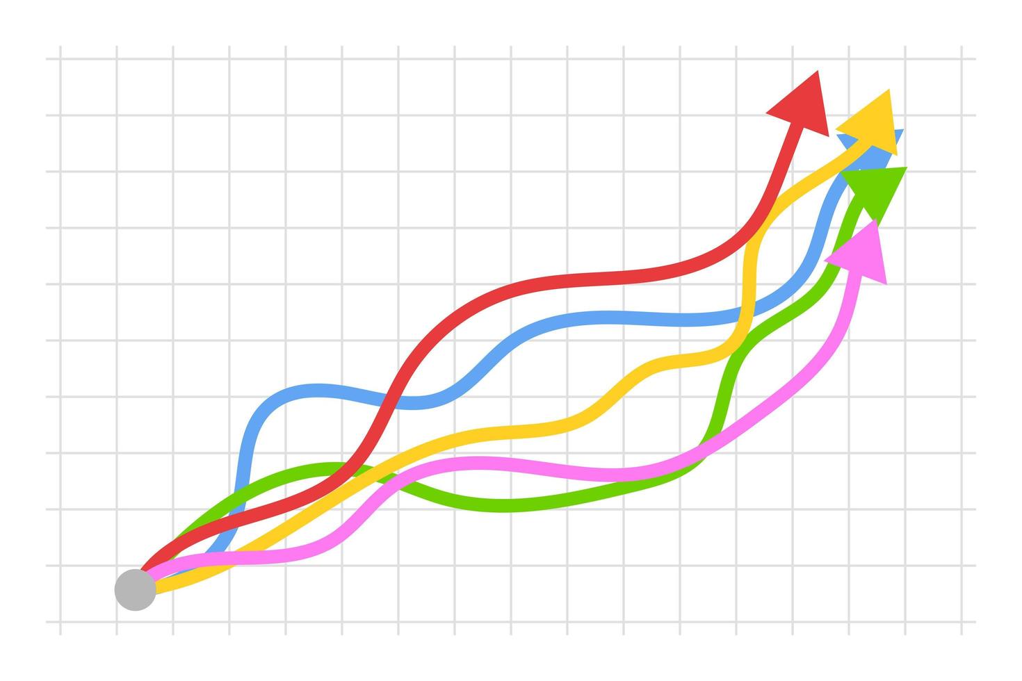 coloridas flechas de crecimiento financiero vector