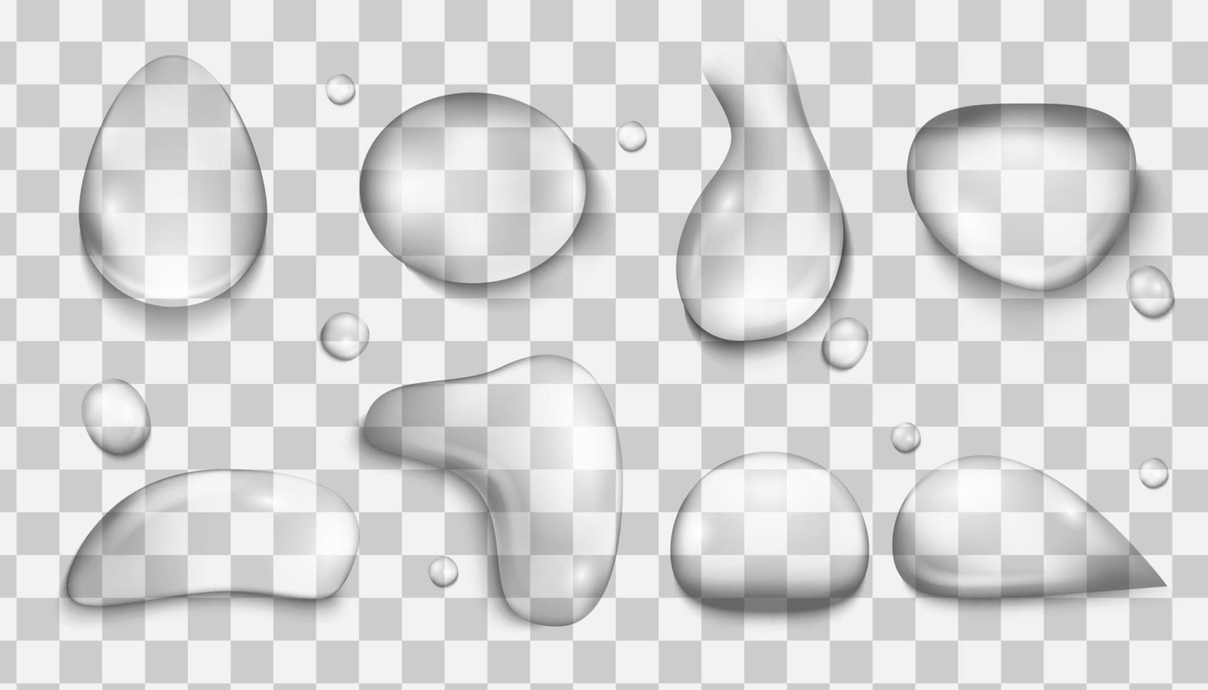 water droplets. set of realistic water drops vector