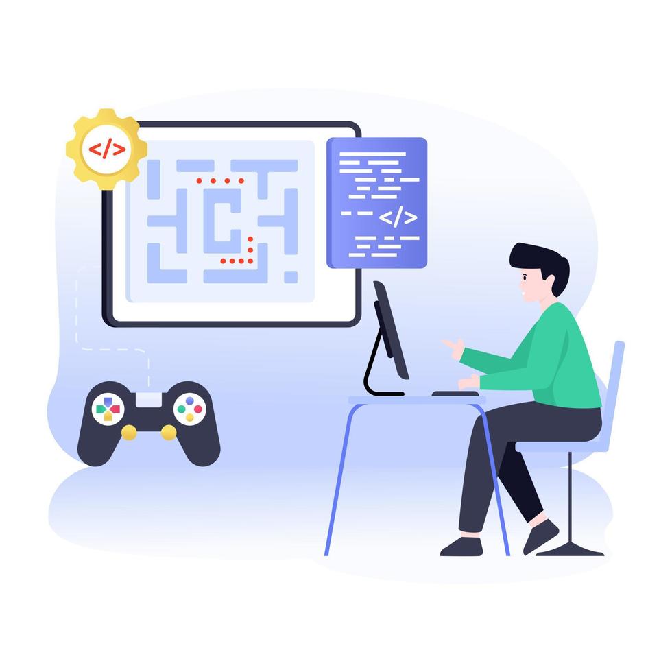 Website Designs flat illustration, male and female character with website vector