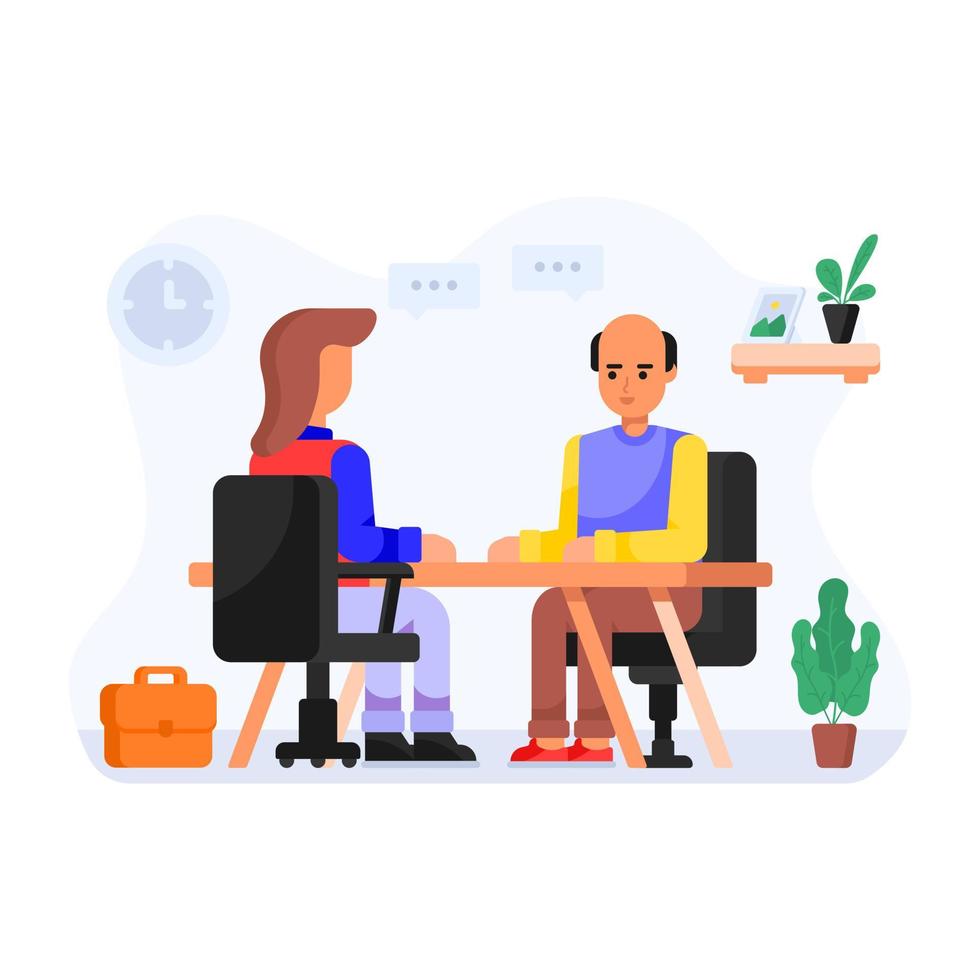 Premium flat illustration of business meeting vector