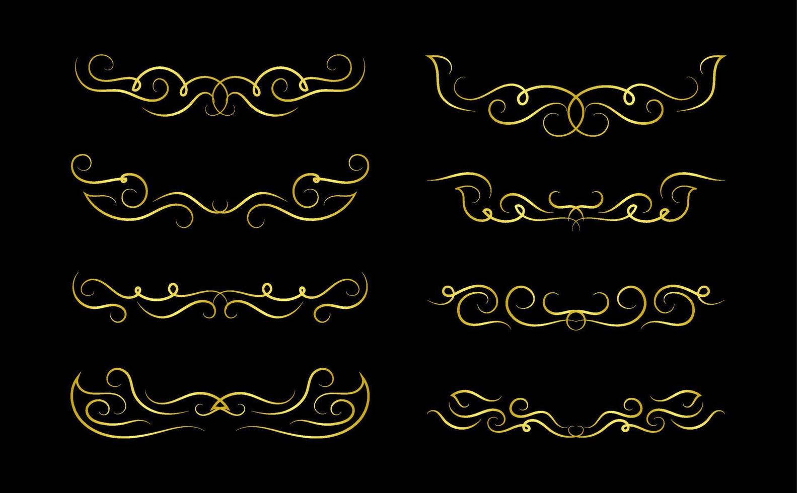 Gold Borders Elements Set Collection, ornament Vector. frame vector