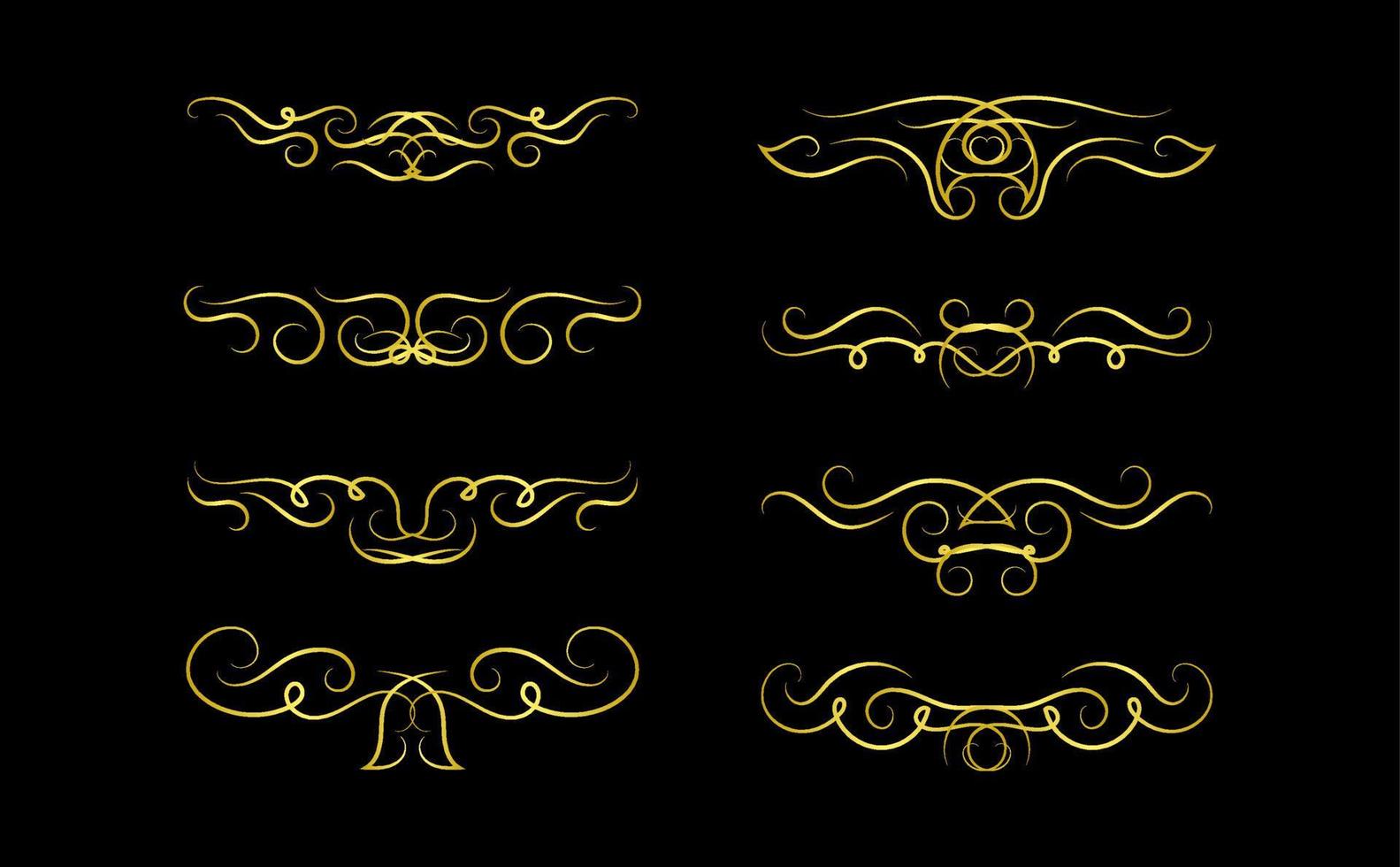 Gold Borders Elements Set Collection, ornament Vector. frame vector