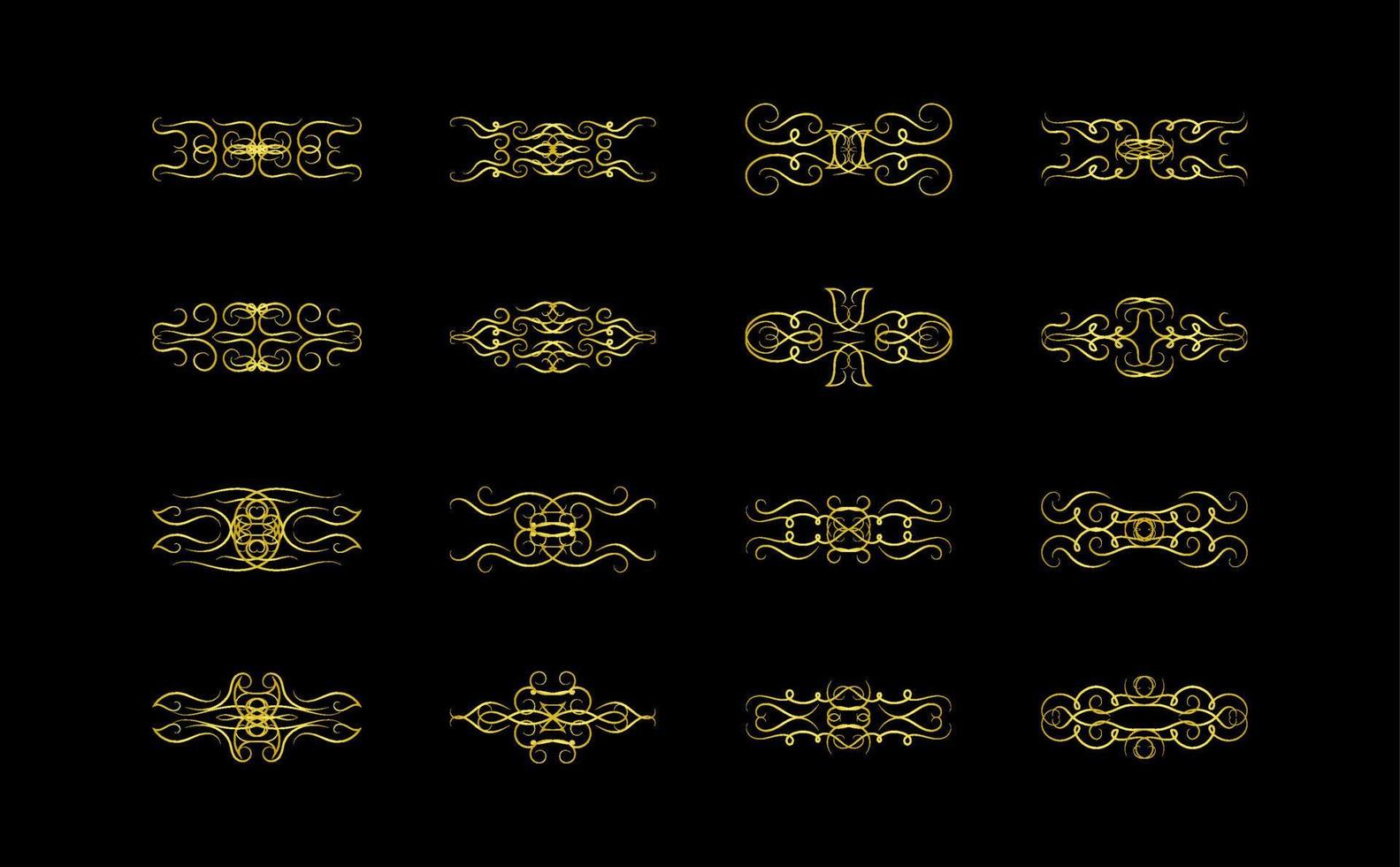 Gold Borders Elements Set Collection, ornament Vector. frame vector