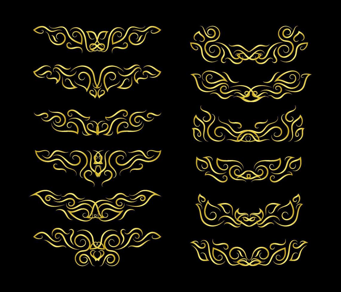 Gold Borders Elements Set Collection, ornament Vector. frame vector