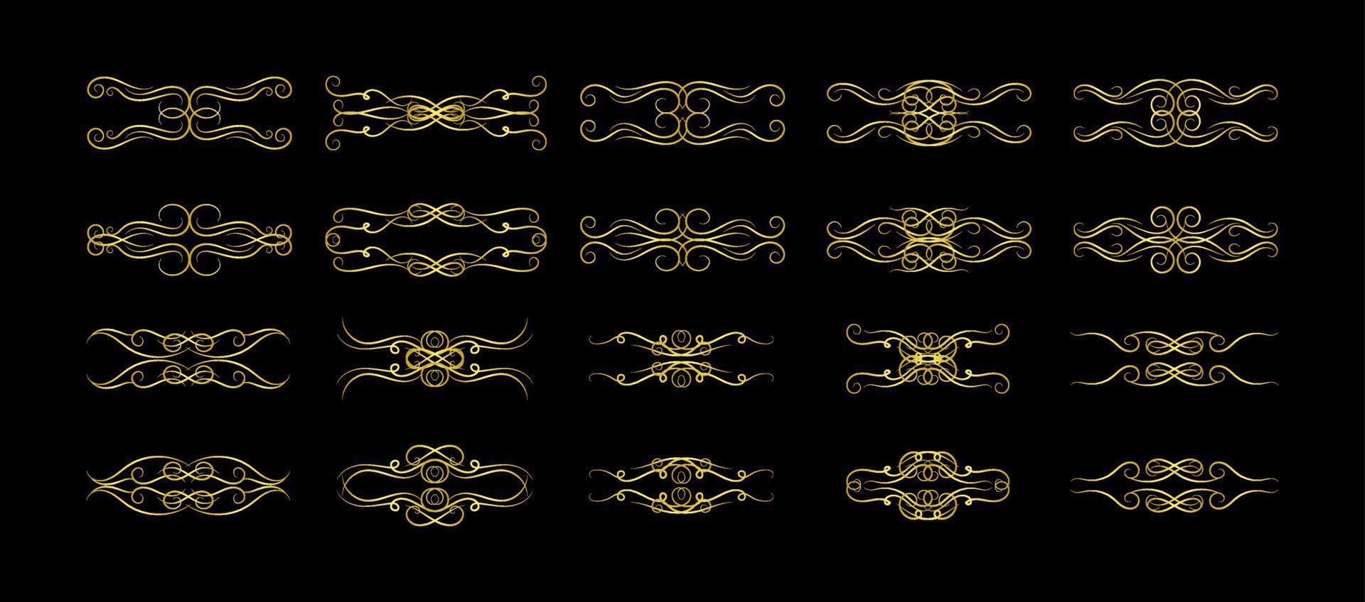 Gold Borders Elements Set Collection, ornament Vector. frame vector