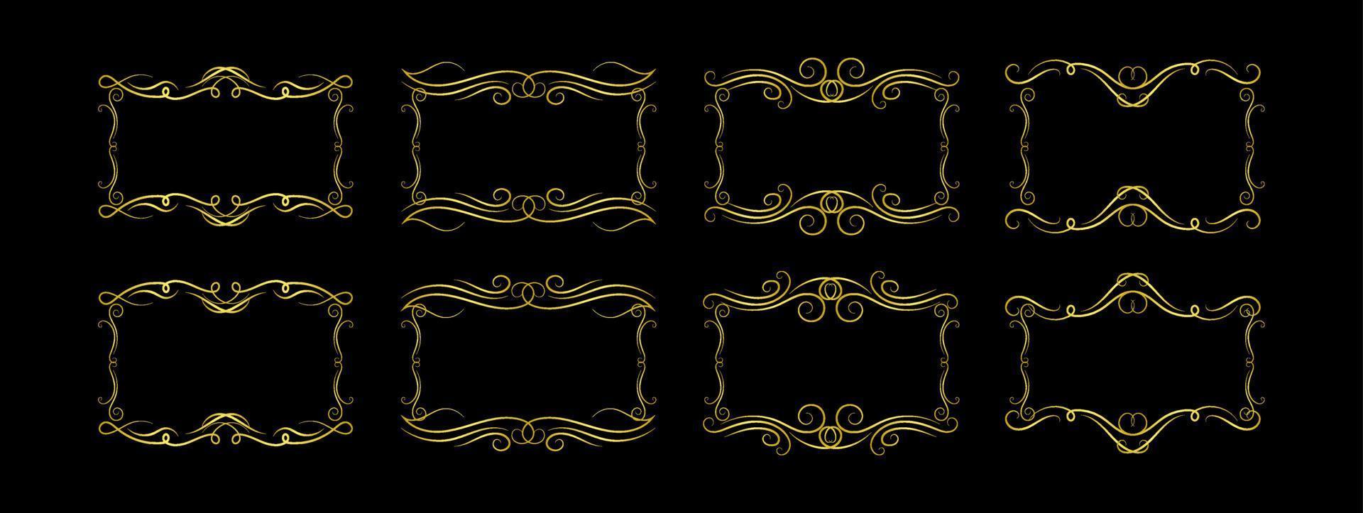 Gold Borders Elements Set Collection, ornament Vector. frame vector