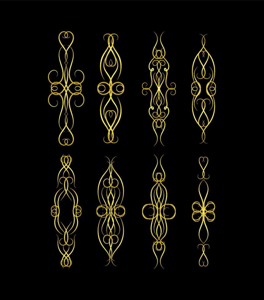 Gold Borders Elements Set Collection, ornament Vector. frame vector