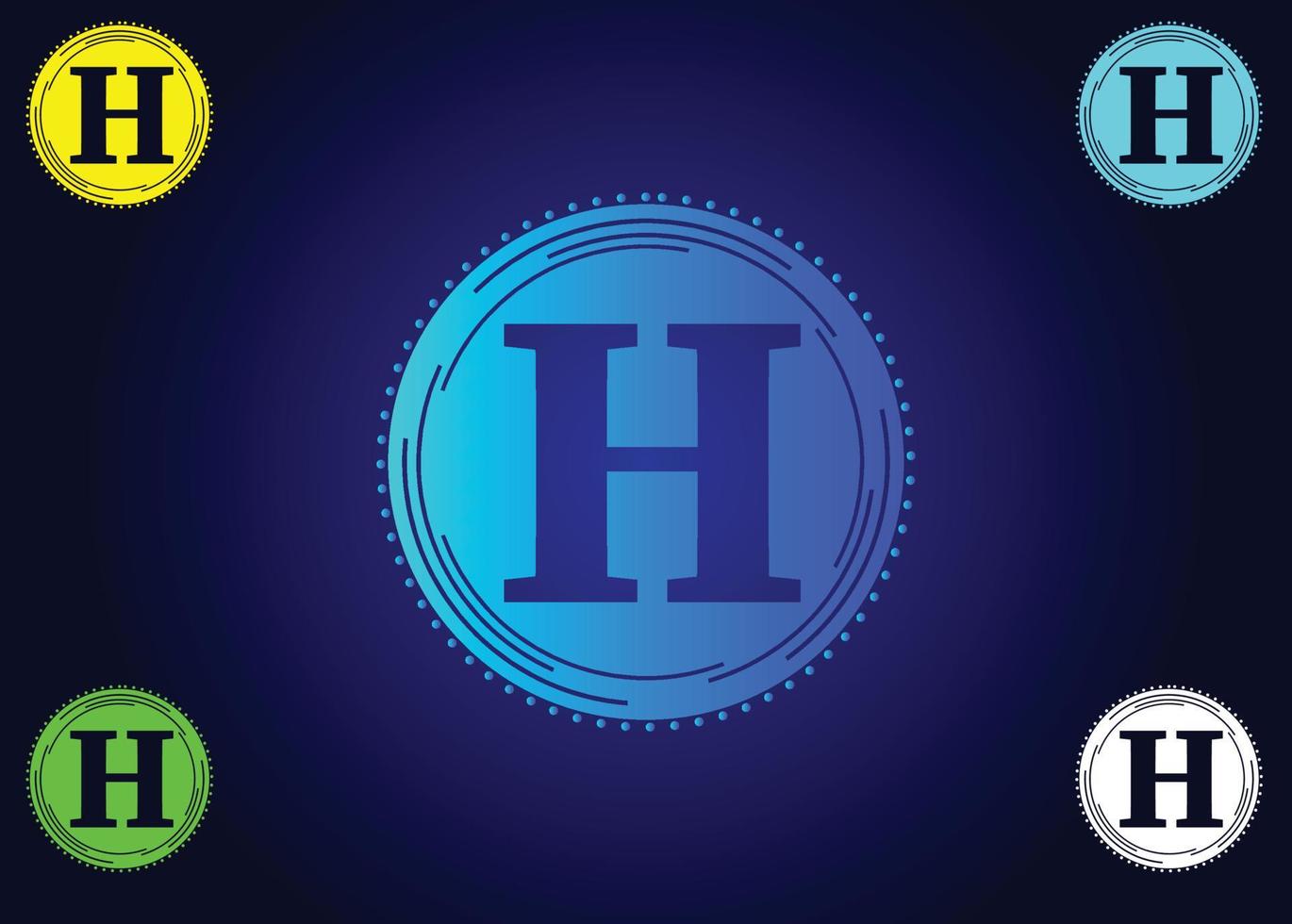 h nuevo logotipo de letra y diseño de iconos vector