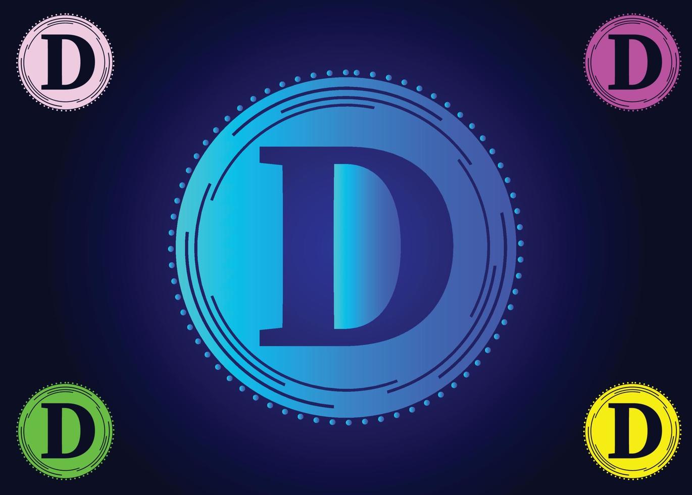 D new letter logo and icon design vector