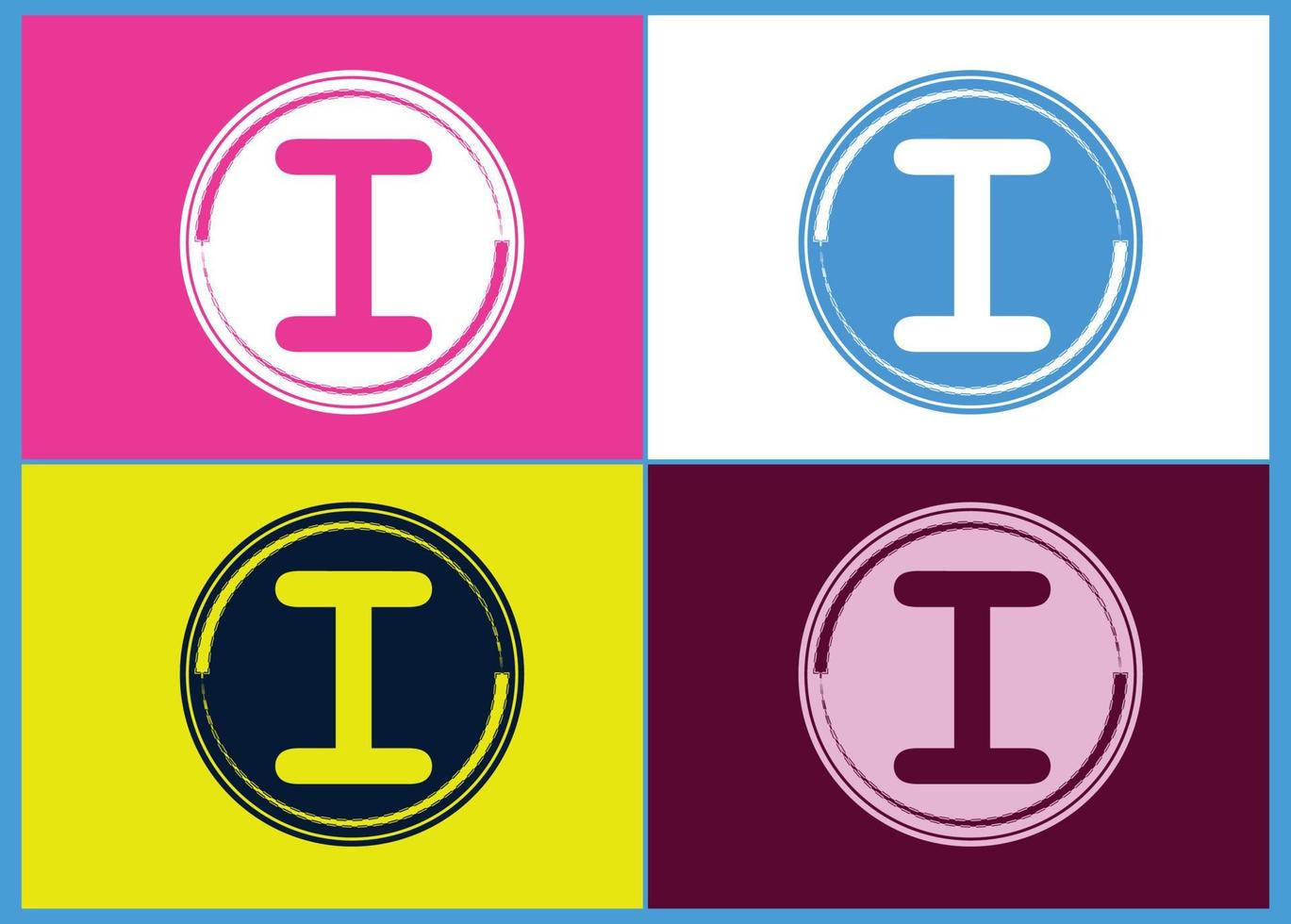 I letter logo and icon design template vector