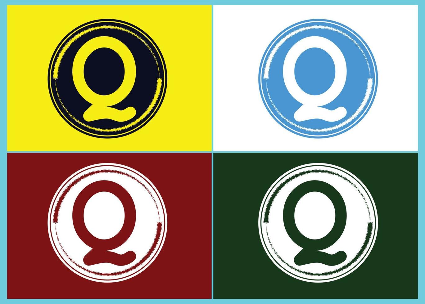 Q letter logo and icon design template vector