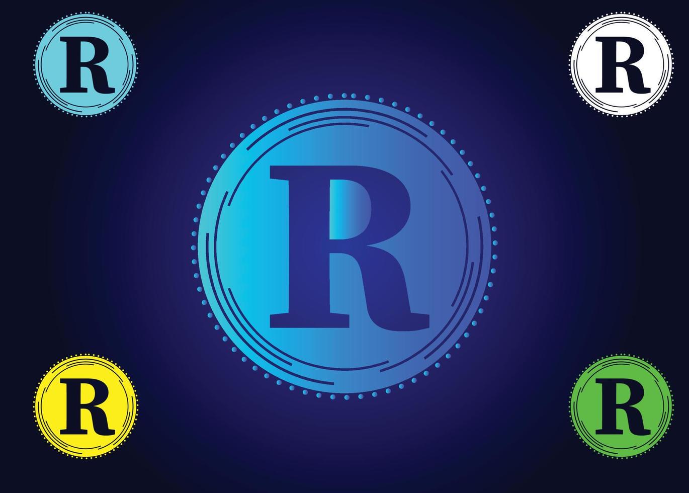 R new letter logo and icon design vector