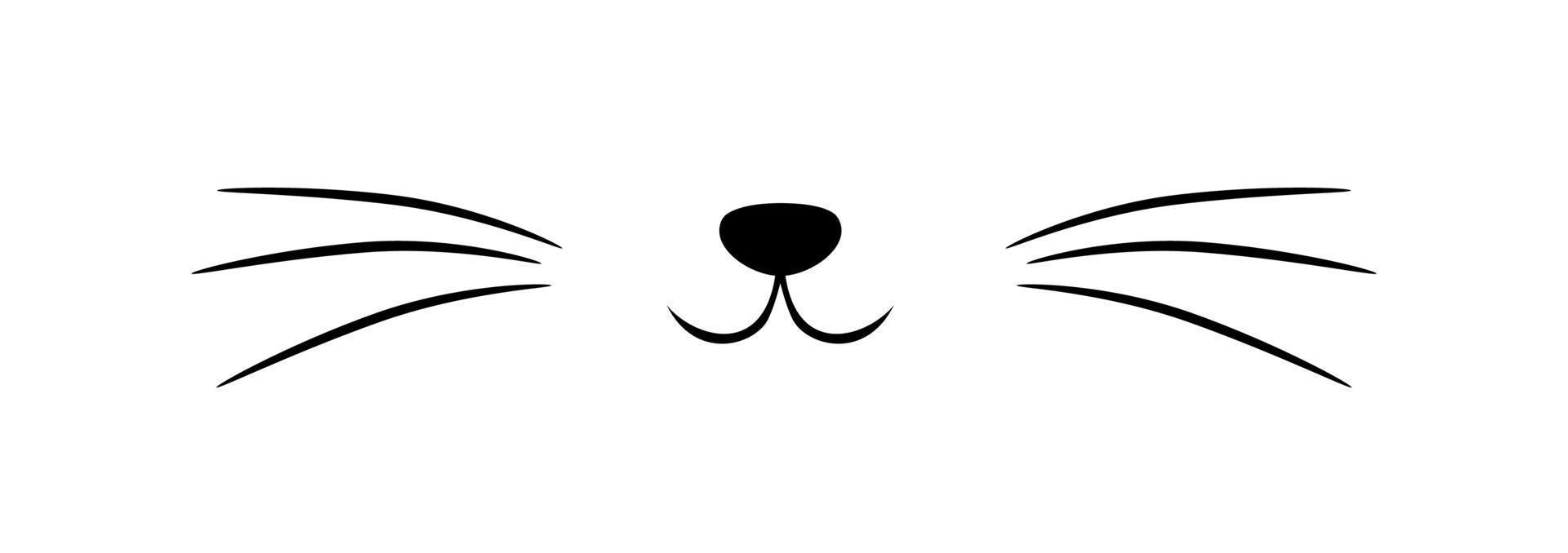 Vector flat cat heart nose