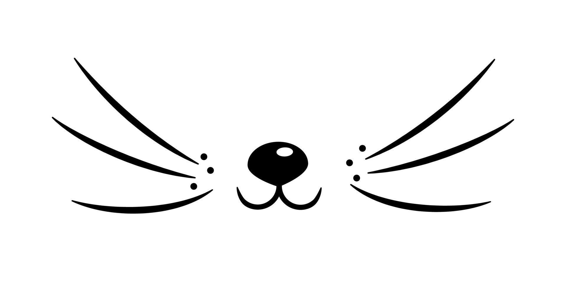 Vector flat cat heart nose