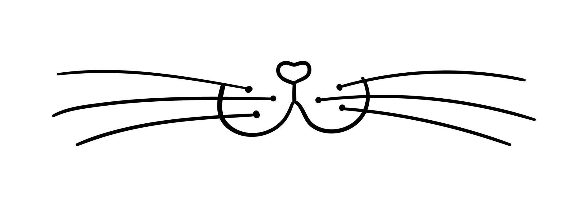 Vector flat cat heart nose