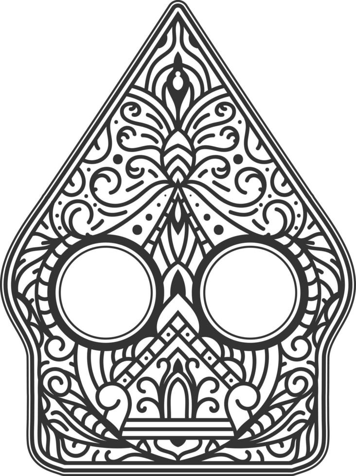 gunungan wayang for wedding invitation vector