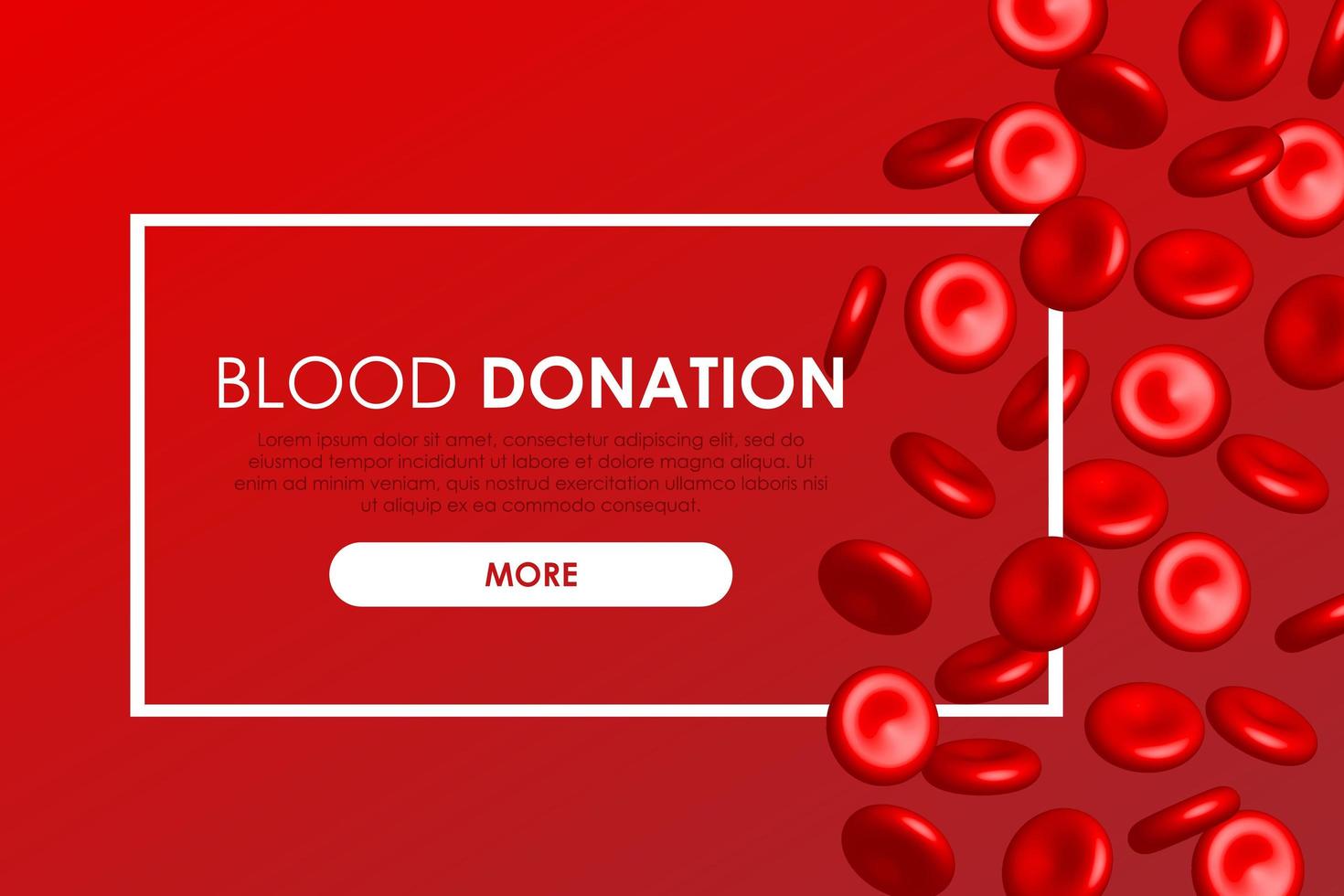 Blood Donation hospital site page. Poster or Flyer. Vector illustration.