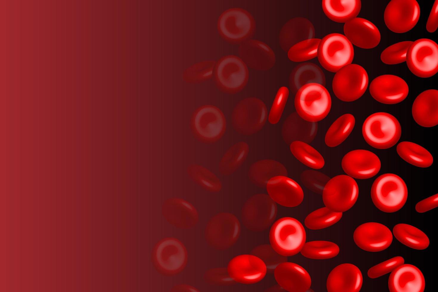 3d streaming blood cells on red background. Vector illustration.