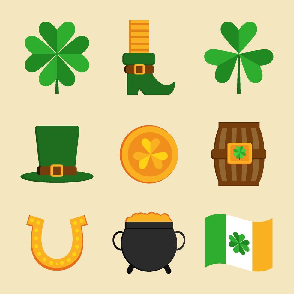 conjunto de iconos del día de san patricio vector