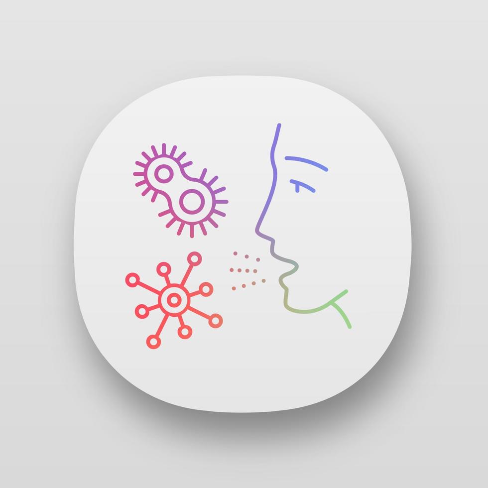 Dust allergy app icon. Pathogen inhalation. Protozoan diseases. Colds. Respiratory infections in air. UI UX user interface. Web or mobile applications. Vector isolated illustrations