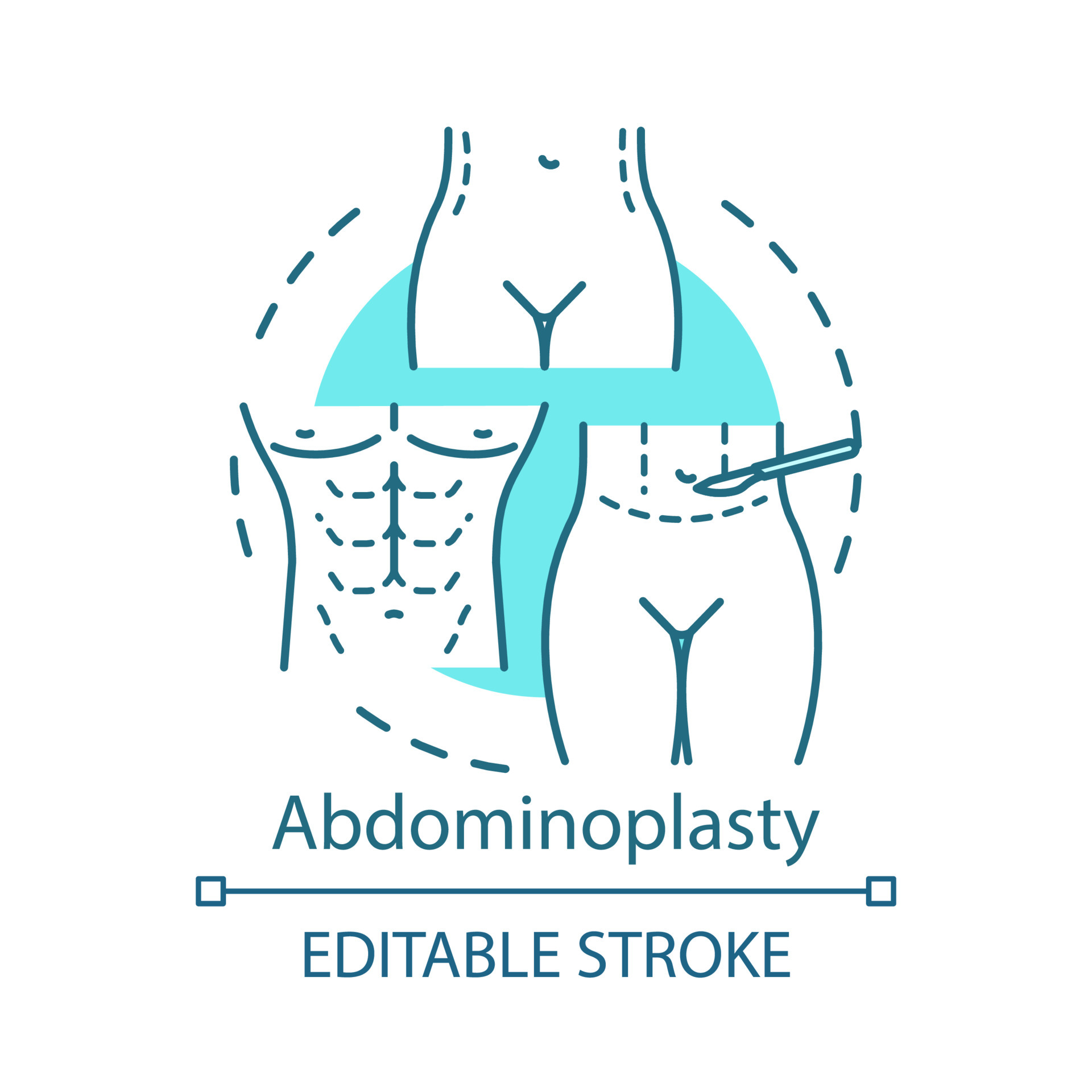 Abdominoplasty concept icon. Aesthetic cosmetic surgery idea thin line  illustration. Tummy tuck operation. Lower body lift. Vector isolated  outline drawing. Editable stroke 5361438 Vector Art at Vecteezy