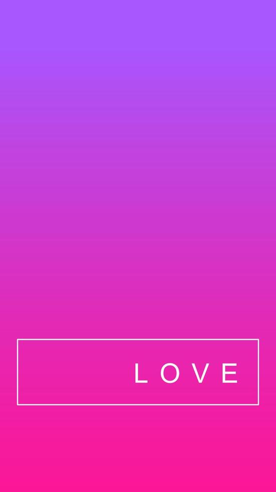 Love social media story duotone template. Gradient ultraviolet advertising web banner with text, promotion content layout. Modern vibrant mobile app design. Blending neon color with frame mockup vector
