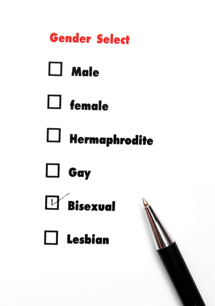 gender select choice,check bisexual, sex concept photo