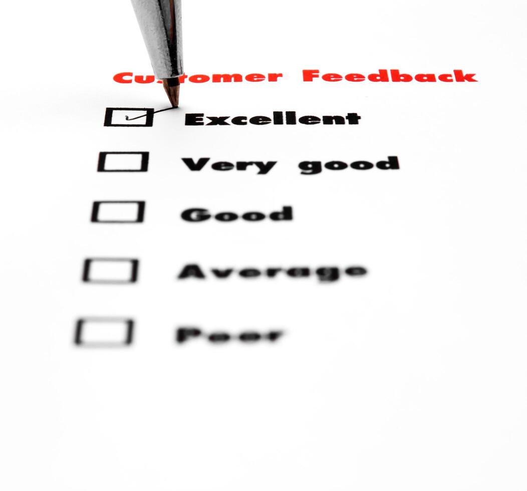 Tick placed you select choice.  excellent,very good,good,average,poor - check excellent photo