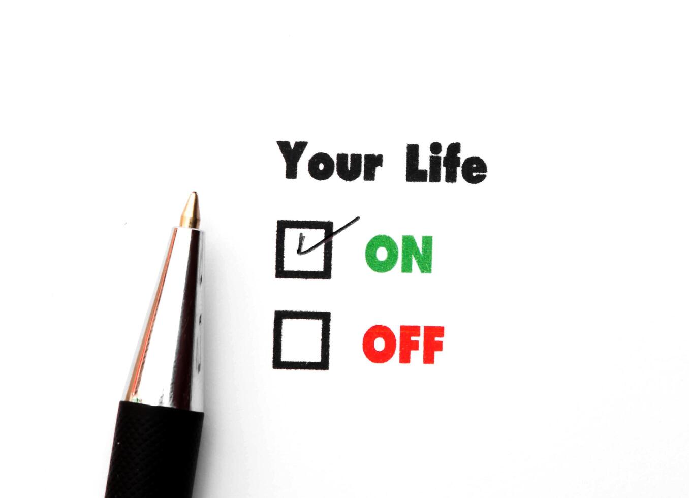 Your select is On or Off, ink print,check On photo
