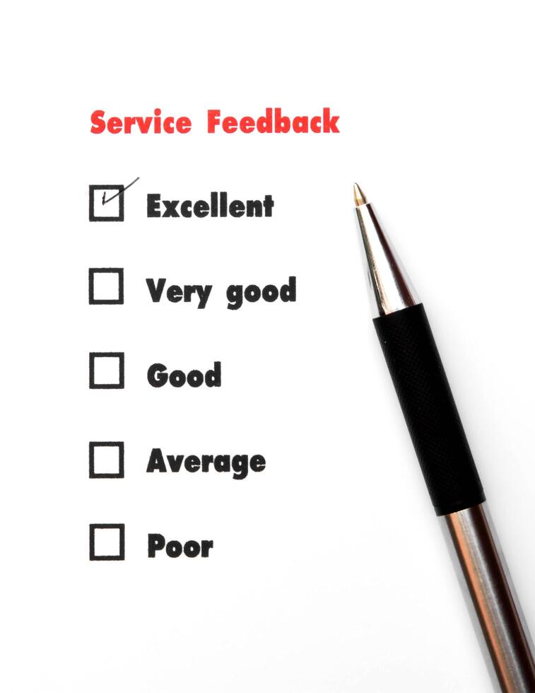 Tick placed you select choice.  excellent,very good,good,average,poor - check excellent photo