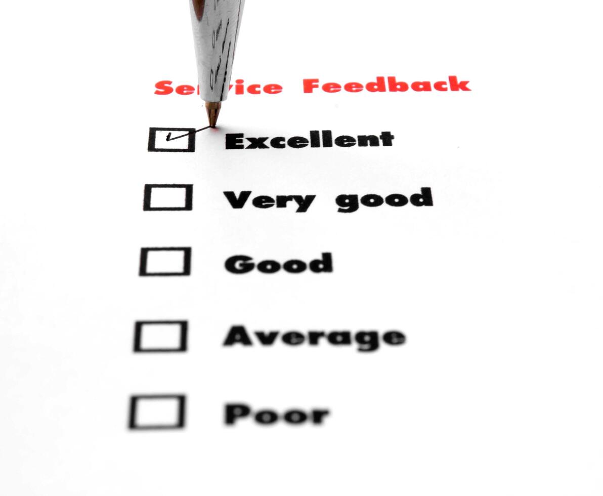 Tick placed you select choice.  excellent,very good,good,average,poor - check excellent photo