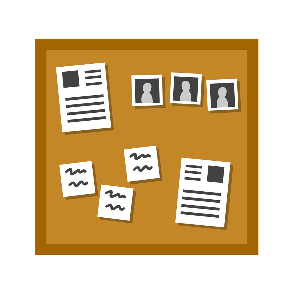 Bulletin board. Document and messages vector