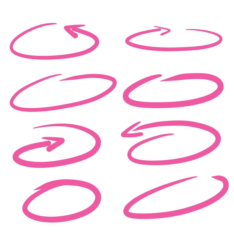 Pink arrow. Abstract rounded shape vector