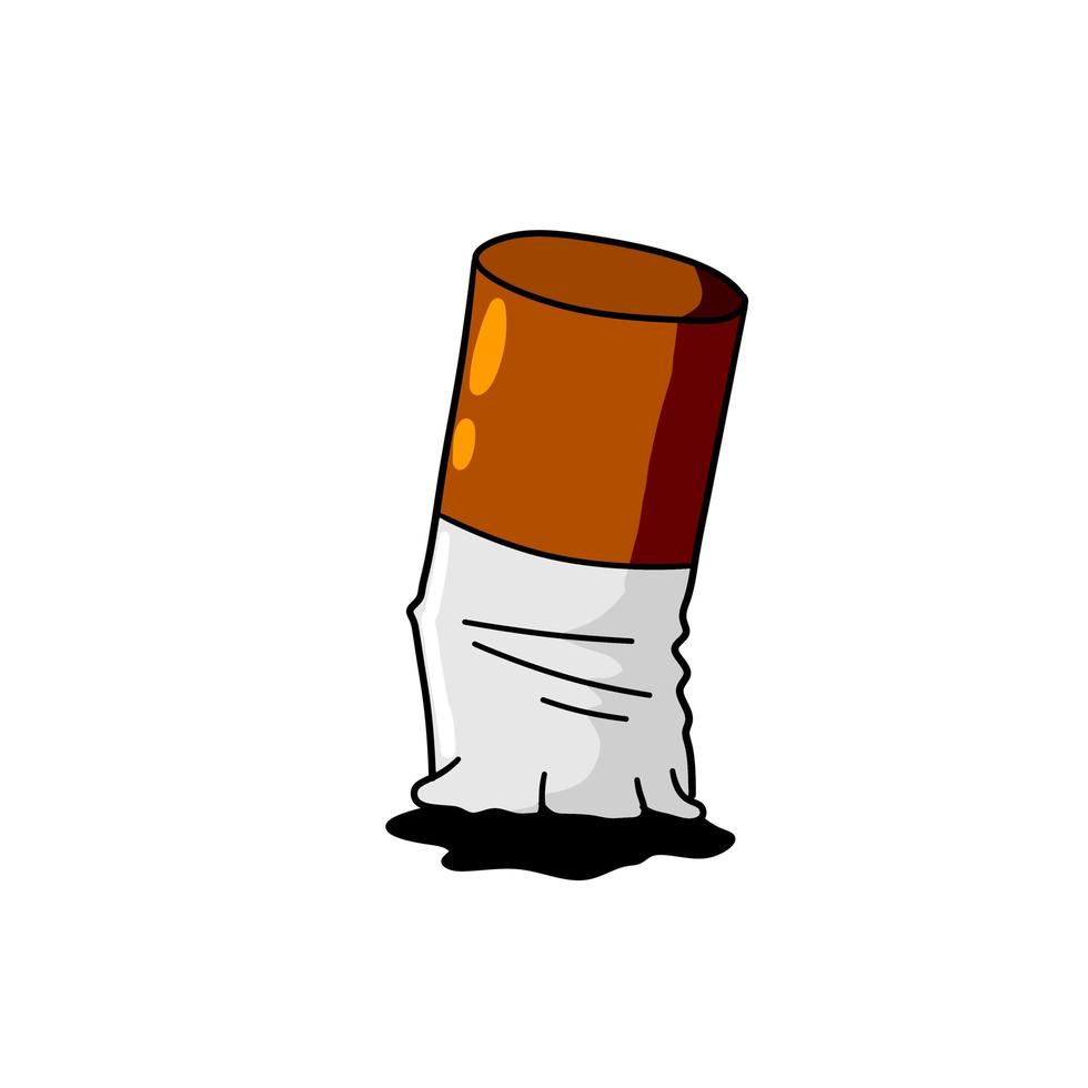 colilla de cigarrillo de dibujos animados vector