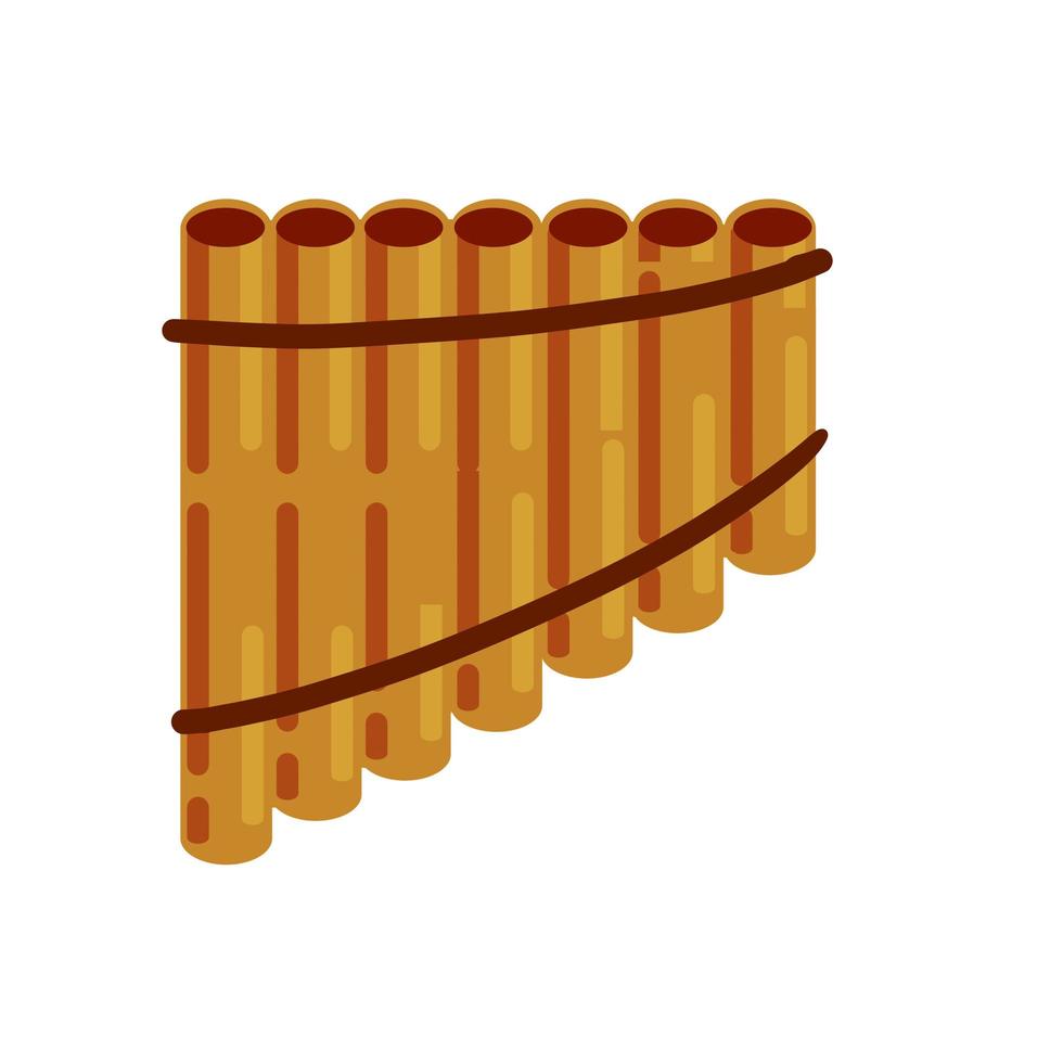 flauta de pan. pipa de bambú instrumento musical popular de grecia vector