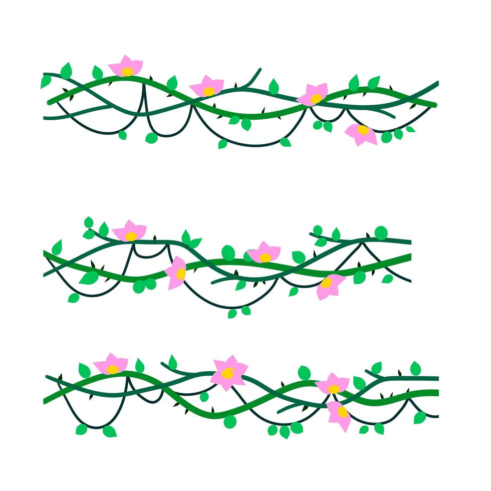 Set of branches with moss vector