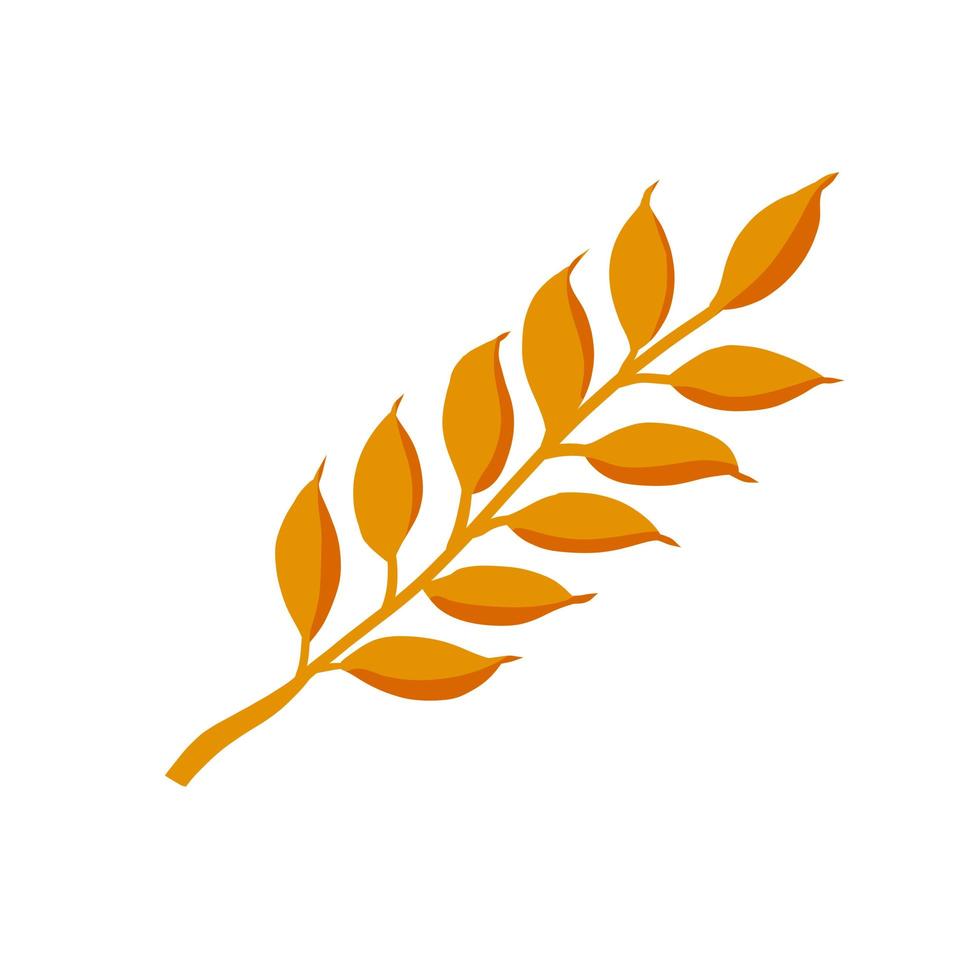 Ear of wheat. Golden stem of plant. Harvest. vector
