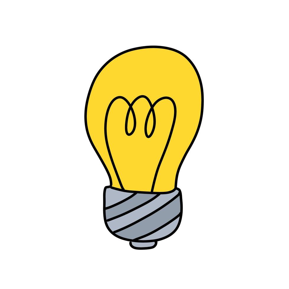 Light Bulb. Yellow electric device. vector