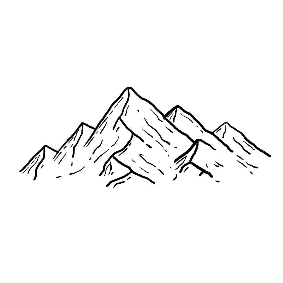 montañas en estilo grabado. vector