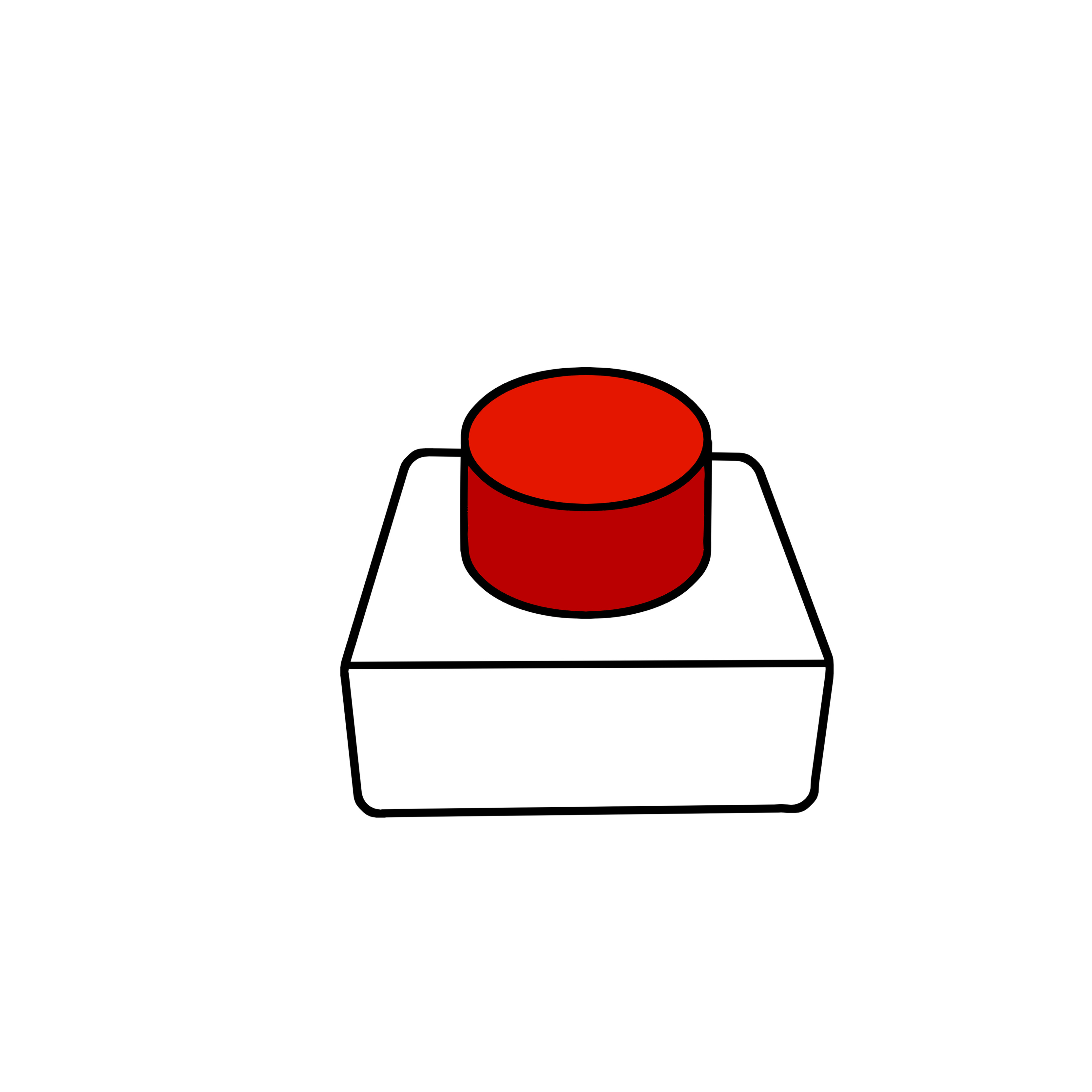 Red button. Alarm and accident. Launching a startup. A device for