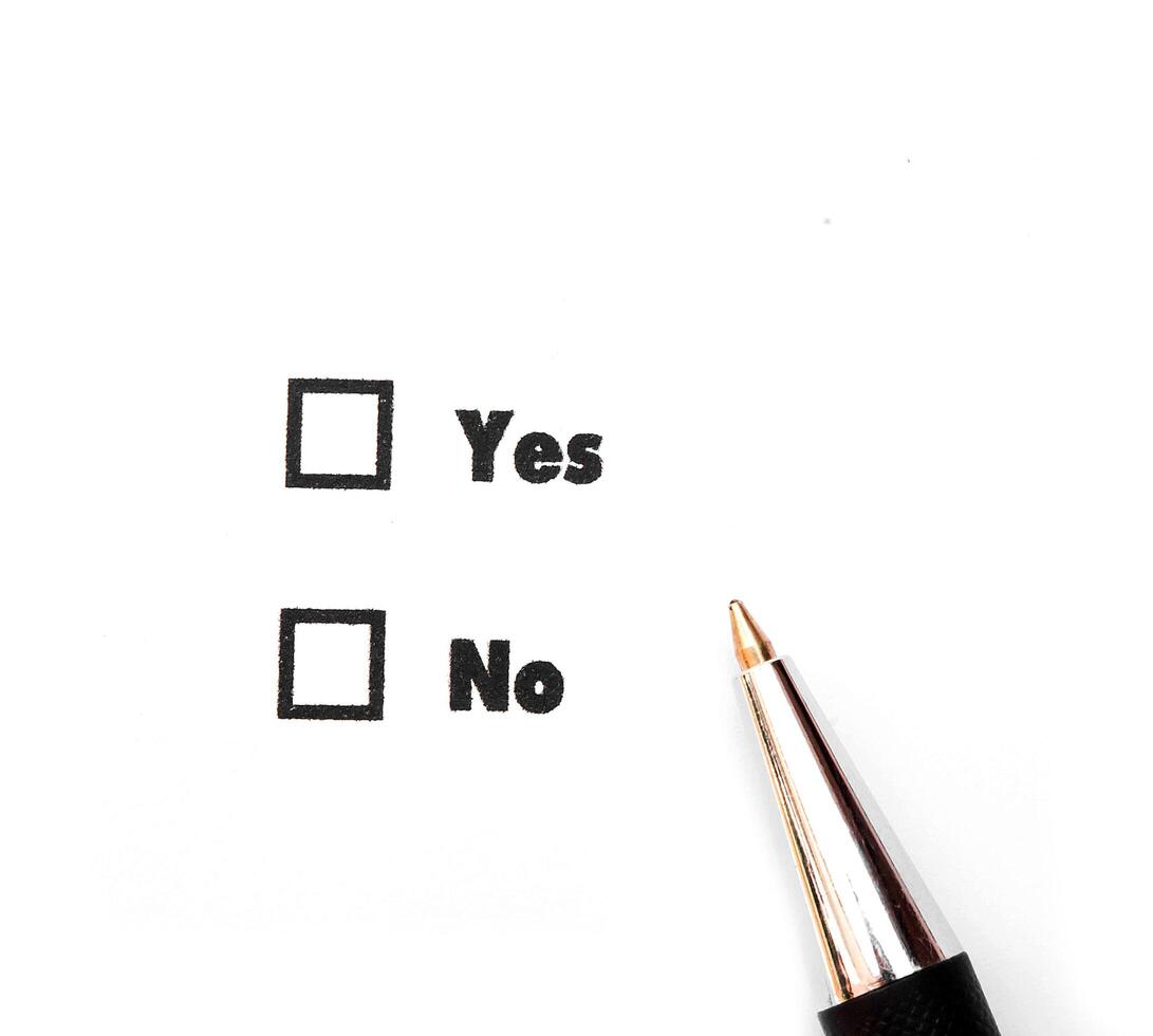 Yes and No check boxes photo