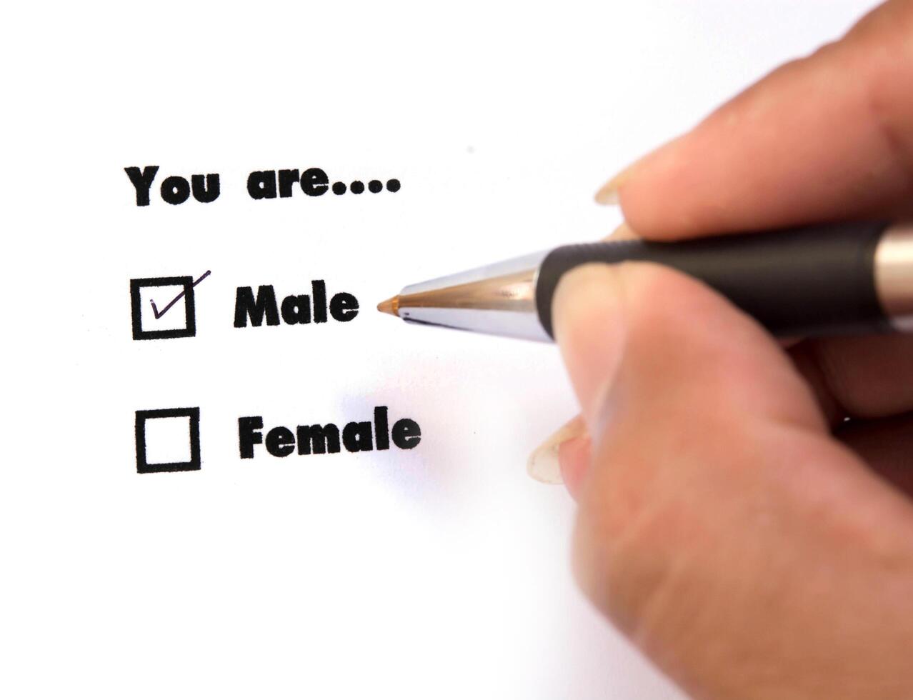 Male and female check boxes ink print, check Male photo