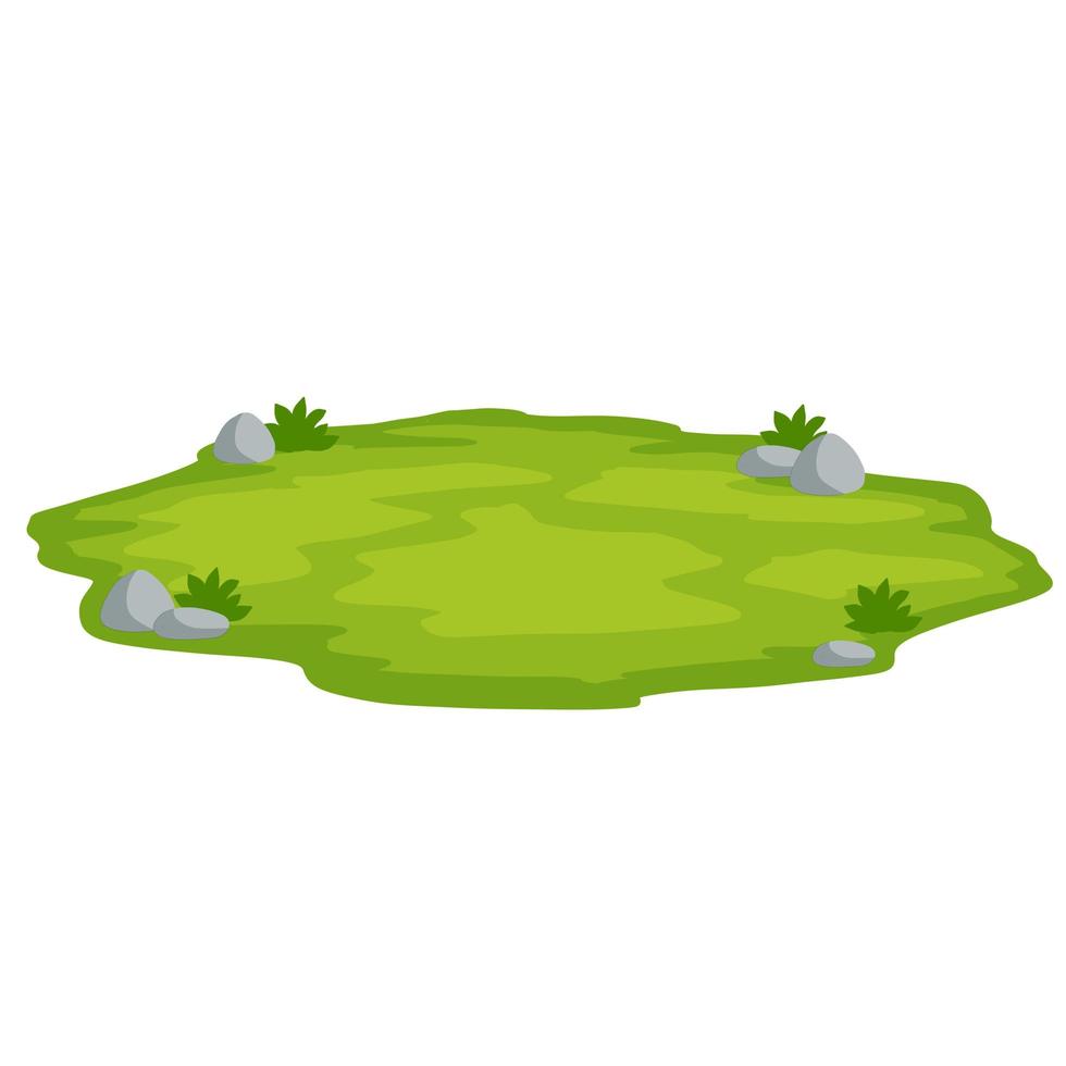 Landscape with grass, stones. vector