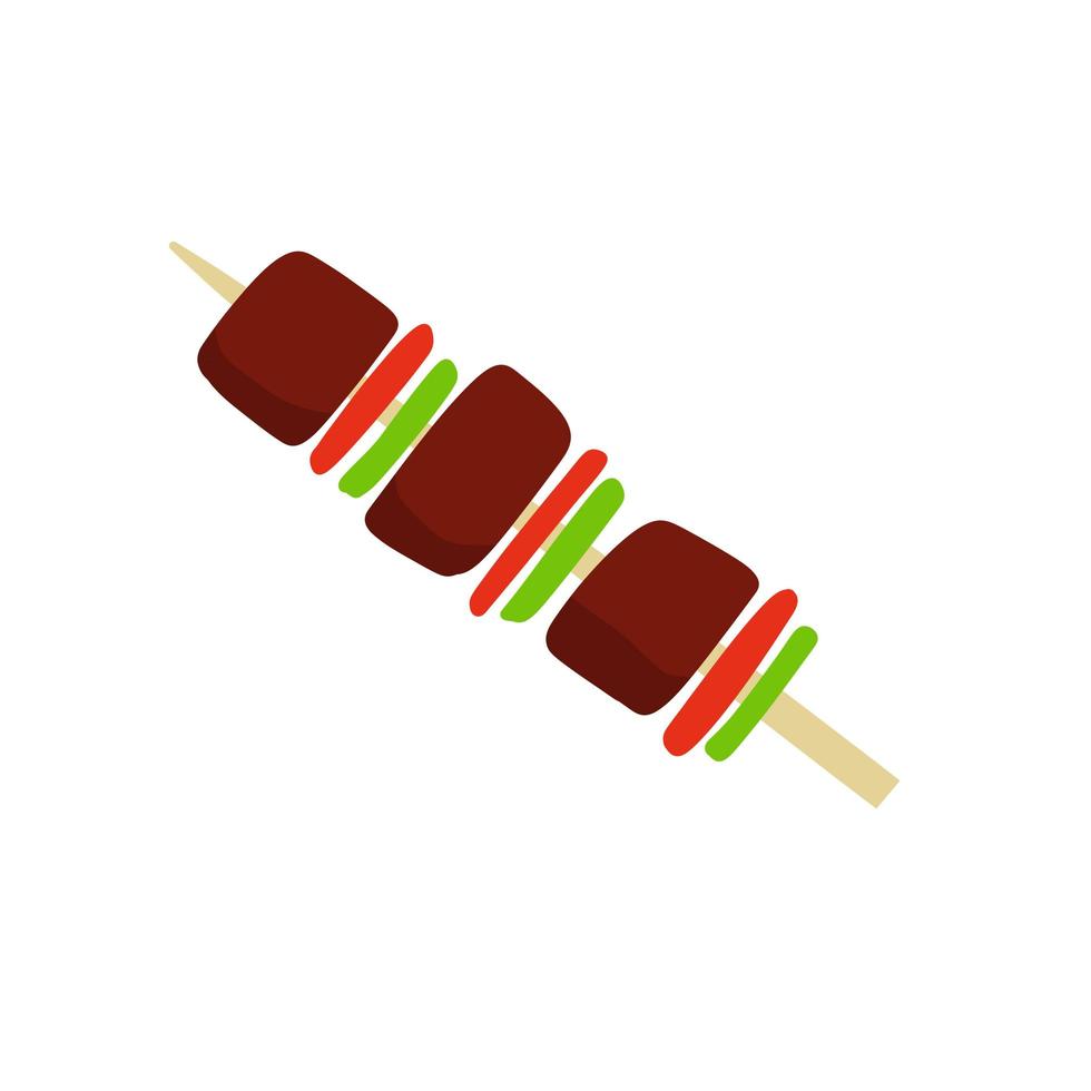Shish Kebab Meat with vegetables vector